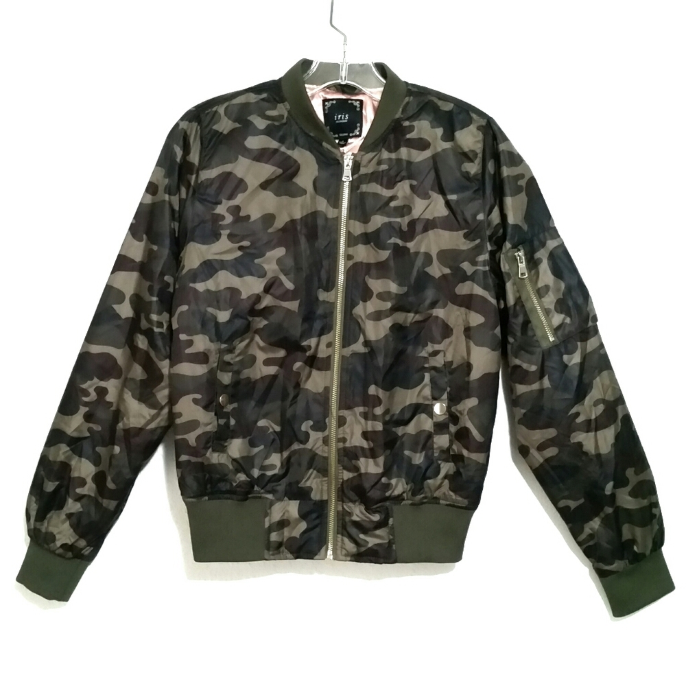 Iris Los Angeles Camo Light Bomber Jacket Size S